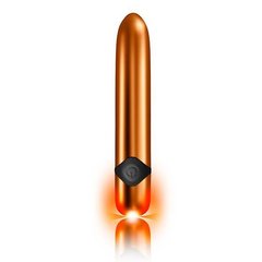 Мощный вибратор Rocks Off Havana Orange Gold с цветной LED-подсветкой, 10 режимов работы