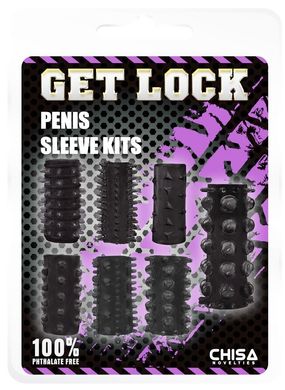 Набор из 7 насадок Penis Sleeve Kits - Black, 291213