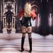 Еротичний костюм темного ангела "Запальна Аманда" One Size, боді під латекс, панчохи, рукавички, обр, Черный/красный