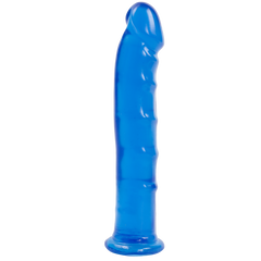 Фаллоимитатор Doc Johnson Jelly Jewels Dong & Suction Cup Blue, диаметр 3,6см, антибактериальный ПВХ
