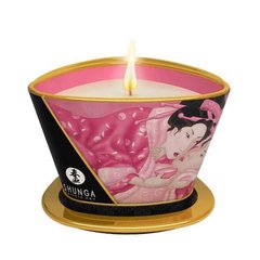 Массажная свеча Shunga Massage Candle – Rose Petals (170 мл) с афродизиаками