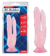 Анально-вагинальный фаллоимитатор на присоске CHISA Hi Rubber - 8.0 Inch Dildo Pink, 291881