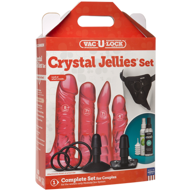 Страпон Doc Johnson Vac-U-Lock - Crystal Jellies Set