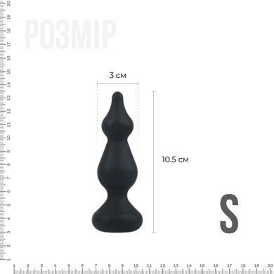 Анальная пробка Adrien Lastic Amuse Mini Black (S) с двумя переходами, макс. диаметр 3см