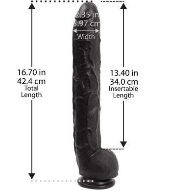 Фаллоимитатор Doc Johnson Dick Rambone Cock Black, диаметр 6см, длина 42см, ПВХ