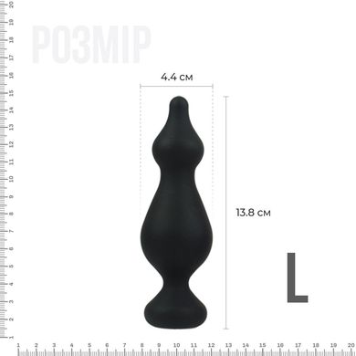 Анальная пробка Adrien Lastic Amuse Big Black (L) с двумя переходами, макс. диаметр 4,4см