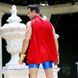 Чоловічий еротичний костюм супермена "Готовий на все Стів" One Size: плащ, портупея, шорти, манжети, Синий/красный