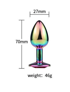 Анальная пробка с кристалом ХАМЕЛЕОН SKN-Rainbow 08 ( размер S )