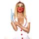 Еротичний костюм медсестри «Старанна Луїза» XS/S, халатик, шапочка, рукавички, маска, Белый/красный