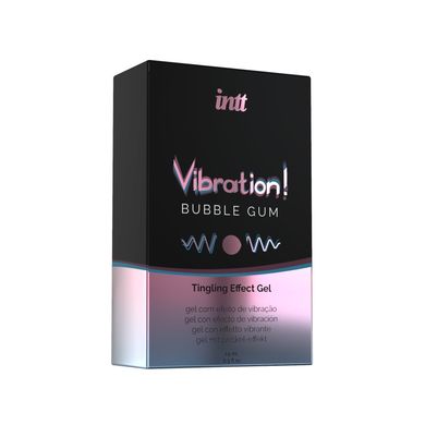 Жидкий вибратор Intt Vibration Bubble Gum (15 мл), густой гель, очень вкусный, действует до 30 минут